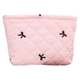 thumbnail image 6 of Bow Embroidered Makeup Bag Fashionable Toiletry Organizer Portable Cosmetic Pouch For Women Travel, 6 of 9