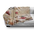 thumbnail image 3 of Tropical Soft Flannel Fleece Throw Blanket, Collage Macro Photos of Seashells Pearls Pebbles and Starfish on Sandy Beach, Cozy Plush for Indoor and Outdoor Use, 60" x 80", Multicolor, by Ambesonne, 3 of 6