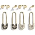 thumbnail image 2 of 4Pcs/set Brooch Shaped Earrings Punk Style Crystals Earrings Ear Clips Jewels Gift, 2 of 7