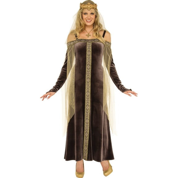 Lady Grey Women Brown Medieval Renaissance Queen Halloween Costume-Std
