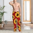 thumbnail image 6 of Lsque Sunflowers On Red Print Men's Pajama Pants, Lounge Pant - Comfortable Home Wear,Elastic Waistband, Stylish Design-Large, 6 of 9