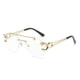 thumbnail image 4 of Gafas de sol con cabeza de leopardo sin marco para mujer y hombre, gafas de sapo con borde cortado y personalidad de doble haz, 4 of 4