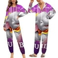 thumbnail image 6 of Dumbo Women Men Pajamas Zipper Onesie Jumpsuit Hooded One Piece Sleepwear, 6 of 8