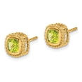 thumbnail image 3 of Auriga Fine Jewelry 10K Yellow Gold Cushion Peridot Stud Earrings for Women, 3 of 5