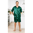 thumbnail image 3 of Up2date Fashion Men Satin Silk Pajamas Sets Short Sleeve Sleepwear Button-Down PJs Sets Two-Pieces Loungewear with Pockets, 3 of 7