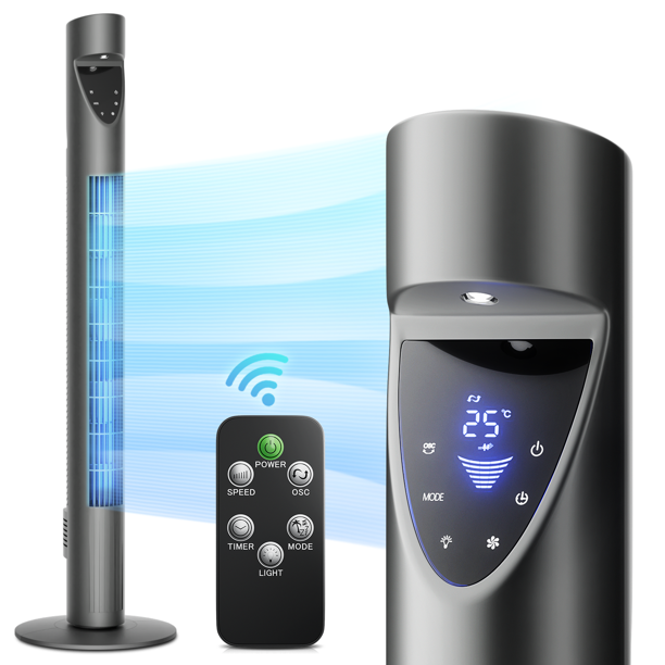 mollie Tower Fan for Home, 38" Oscillating Cooling Fans with Remote, Quiet Bladeless Floor Fan
