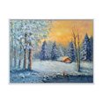 thumbnail image 3 of Designart Cottage In Forest During Christmas Traditional Floating Frame Wall Art, 3 of 4