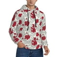 Adobk Leaves And Anemone Flowers In Red Grey Print Men's Pullover