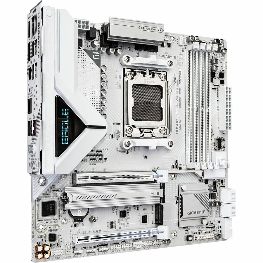 GIGABYTE Ultra Durable B850M EAGLE WIFI6E ICE Gaming Desktop Motherboard, AMD B850 Chipset, Socket AM5, ATX