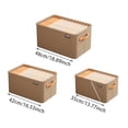 thumbnail image 2 of Medium Tan Rectangular Fabric Storage Bin with Handles, Back to School Dorm Room Essentials Misc Closet Organizer, 2 of 5