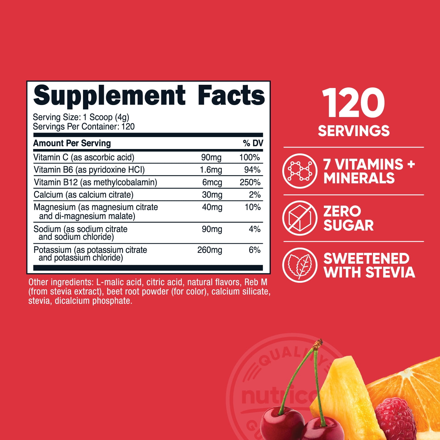 Nutricost Electrolyte Complex Powder (Fruit Punch) 120 Servings - Hydration Supplement Drink Mix with Vitamins and Minerals