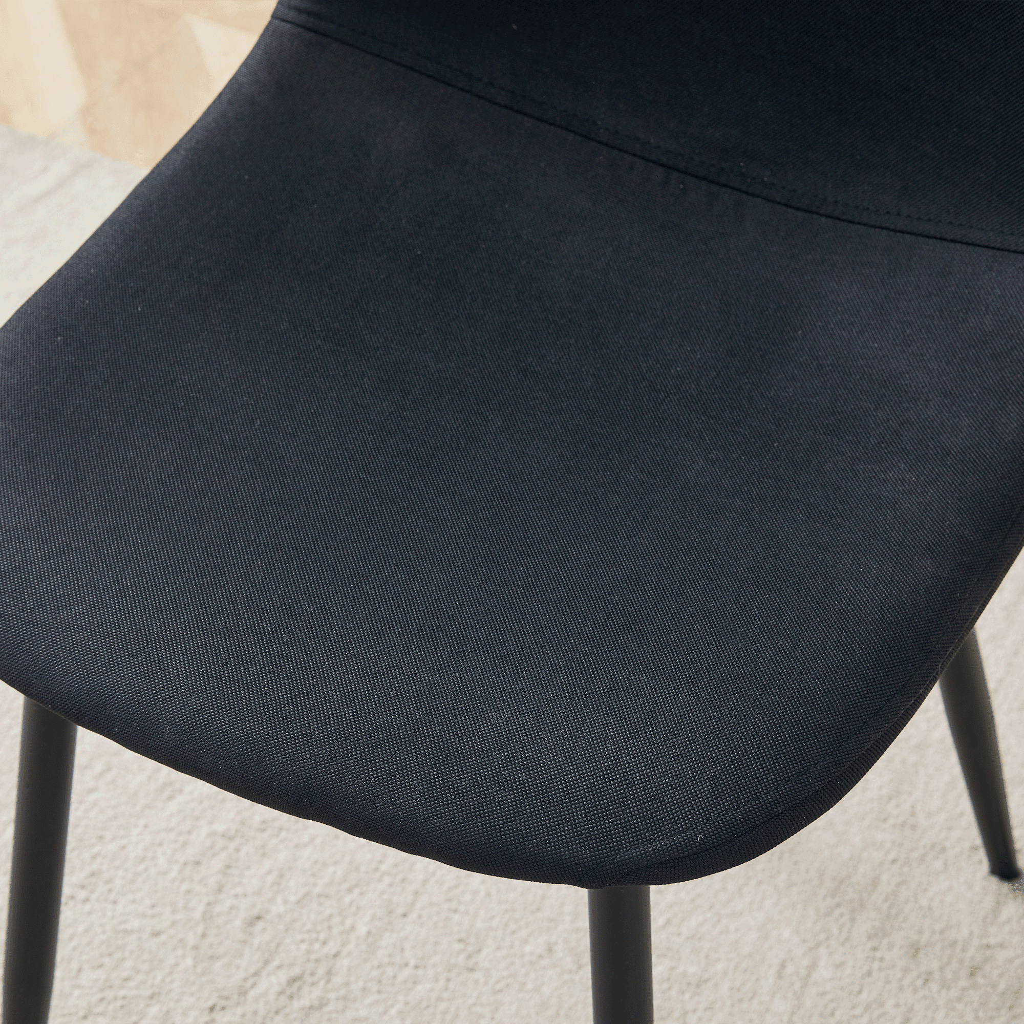 Sailvan Modern Linen Fabric Dining Chairs, 4-Pack, Sturdy Metal Legs with Anti-Slip Feet