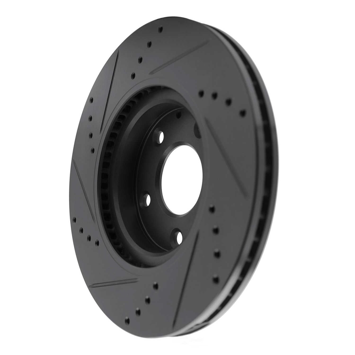 Dynamic Friction Company 633-80081R DFC Brake Rotor - Drilled And Slotted - Black