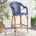 thumbnail image 2 of SAFAVIEH California Outdoor Patio Bar Stool w/ Arm, Navy, 2 of 11
