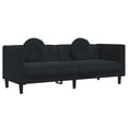 thumbnail image 3 of vidaXL 2 Piece Sofa Set with Pillows Black Velvet, 3 of 5
