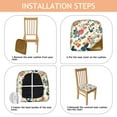 thumbnail image 4 of Pioneer Flower Seat Covers for Dining Room Chairs Set Of 6,Stretch Printed Washable Chair Seat Cover with Elastic Ties and Button,Removable Waterproof Couch Cushion Covers, 4 of 6