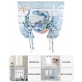 thumbnail image 6 of Coastal Blue Crab Tie Up Curtains for Window, Thermal Insulted Balloon Shade Adjustable Rod Pocket Curtains Valance Panels for Kitchen Bathroom Cafe 42 x 54 Ocean Nautical Starfish Coral Wooden, 6 of 6