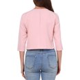 thumbnail image 3 of INSPIRE CHIC Blazers for Women's Open Front 3/4 Sleeve Crew Neck Work Office Suit Jackets Blazer XS Pink, 3 of 6