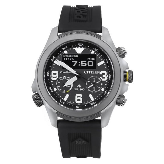 Citizen Promaster Land 35th Anniversary Chronograph Black Dial Eco-Drive JV1007-07E 200M Men's Watch