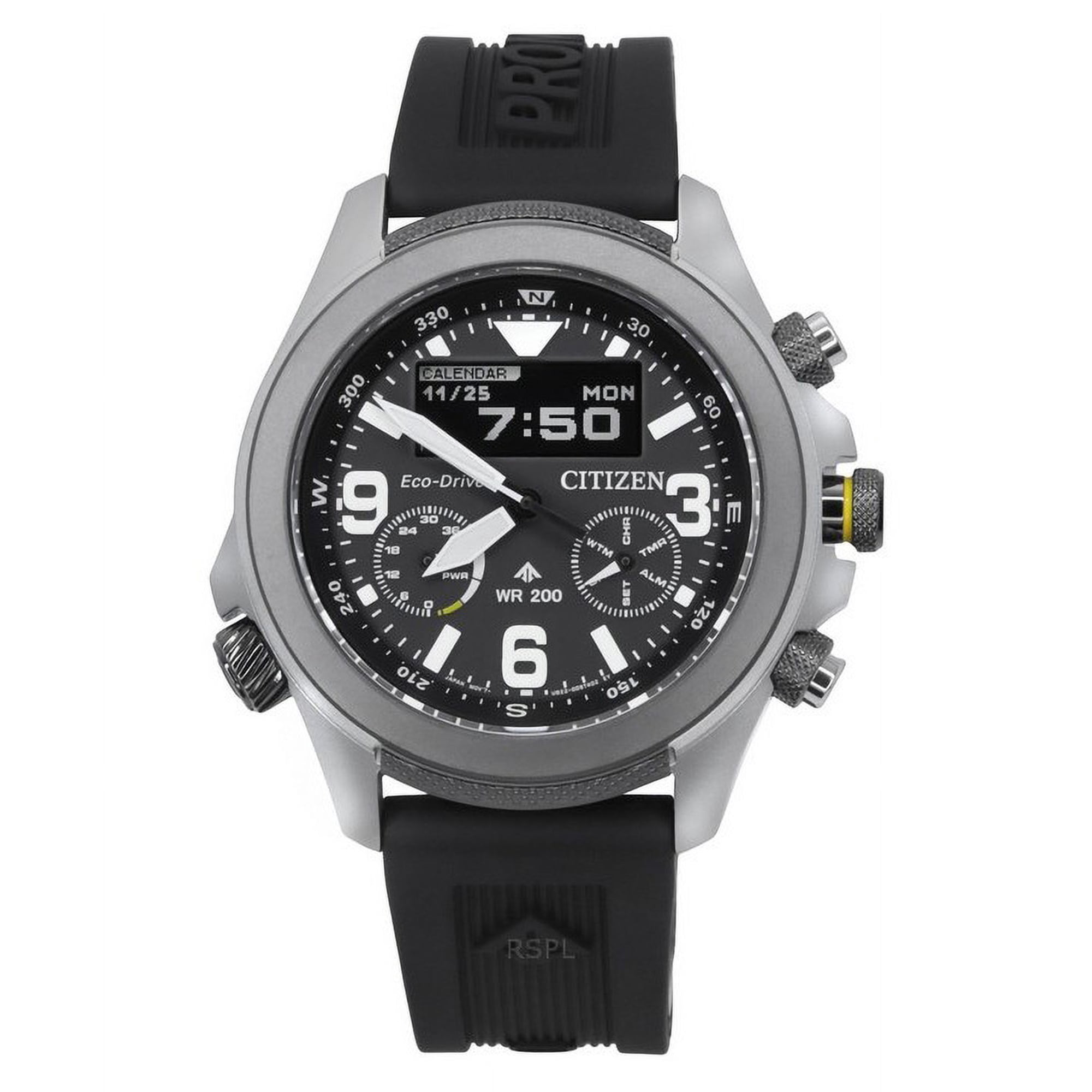 Citizen Promaster Land 35th Anniversary Chronograph Black Dial Eco-Drive JV1007-07E 200M Men's Watch