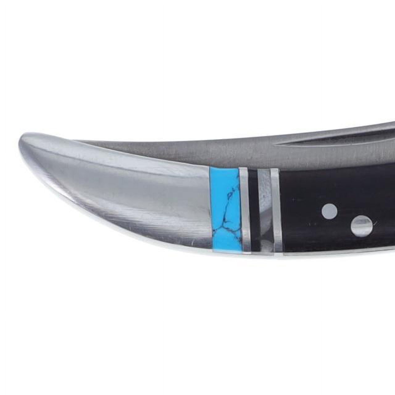 Scipio FCC00021CB Blue Horizon Pocket Knife - 2.25-Inch Folding Knife Toothpick Blade Small Portable Knife - Wood Handle with Inlaid Blue Stone