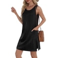 thumbnail image 4 of Sun Dresses for Women 2025 Vacation Sping Summer Casual Sundresses Women's Hawaiian Beach Eyelet Dress with Pockets, 4 of 6