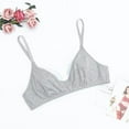 thumbnail image 6 of Women's Cotton Wireless Seamless Bra and Thongs Sets Comfort Wirefree Bralette Bra, 6 of 7