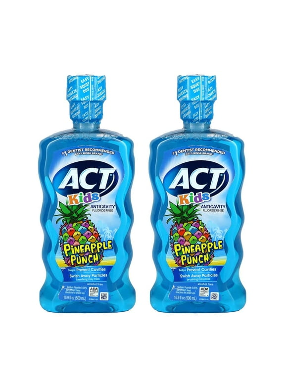 ACT Kids Anticavity Fluoride Rinse, Pineapple Punch, 16.9 Ounce (Pack of 2) C14