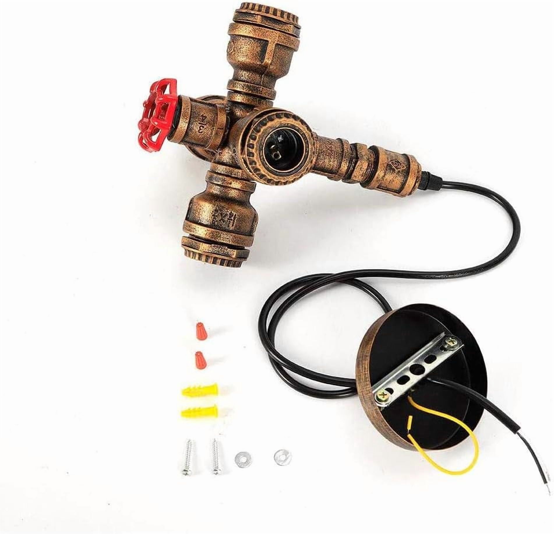 Industrial Vintage Pendant Light, 4 Light Retro Water Pipes Ceiling Ceiling Hanging Lighting Fixture Rustic Chandelier for Restaurant Bar