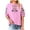 Hot Pink, variant on Women's Short Sleeve T-shirt Embroidered Tops For Women Floral Cotton Linen Tunic Tshirt Tee Women 3/4 Sleeve V Neck Button Boho Ethnic,Pink Women's Short sleeve T-shirt M