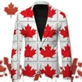 thumbnail image 2 of WILLBEST Veste de Costume Décontractée pour Hommes avec Érable Canadien Léger Confortable Élégant pour Printemps Été Automne Usage Quotidien m Rouge-B, 2 of 5