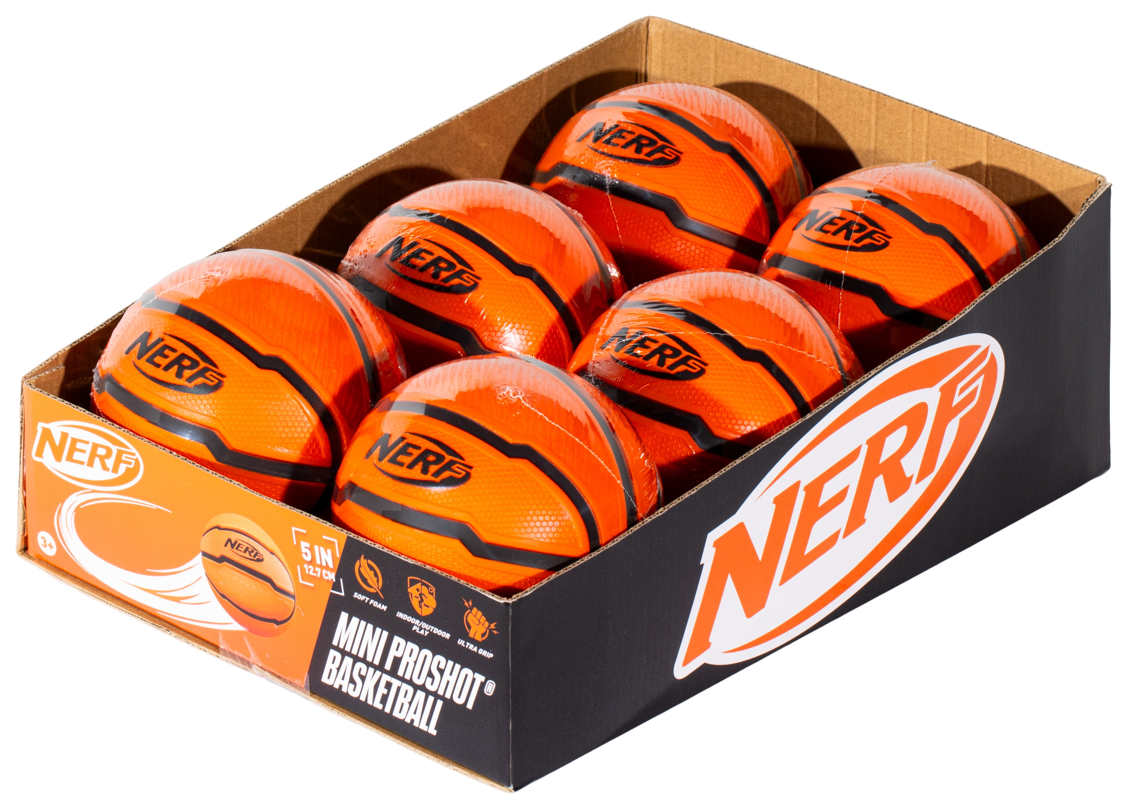 NERF Mini Foam Basketball - 5 Orange Ball for Indoors - Walmart