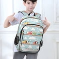 thumbnail image 6 of FORMRS Unisex School Backpack 17" Student Travel Bag with Laptop Compartment, Red Trains Pattern, 6 of 7