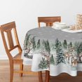 thumbnail image 2 of Christmas Tablecloth × Rectangular Deers Snowman Trees Washable Table Cover for Party Picnic Dinner Decor, 2 of 6