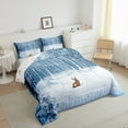 thumbnail image 3 of Feelyou Brown Rabbit Bunnies King Size Comforter Sets, Snowflake Snow Bedding Comforter Set, Merry Christmas Reversible Bedding Set, Super Cozy Room Decor,3-Piece, 3 of 8