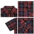 thumbnail image 2 of Coevals Club Men's Western Plaid Pearl Snap Buttons Two Pockets Casual Short Sleeve Shirts (Red Black #12 L), 2 of 4