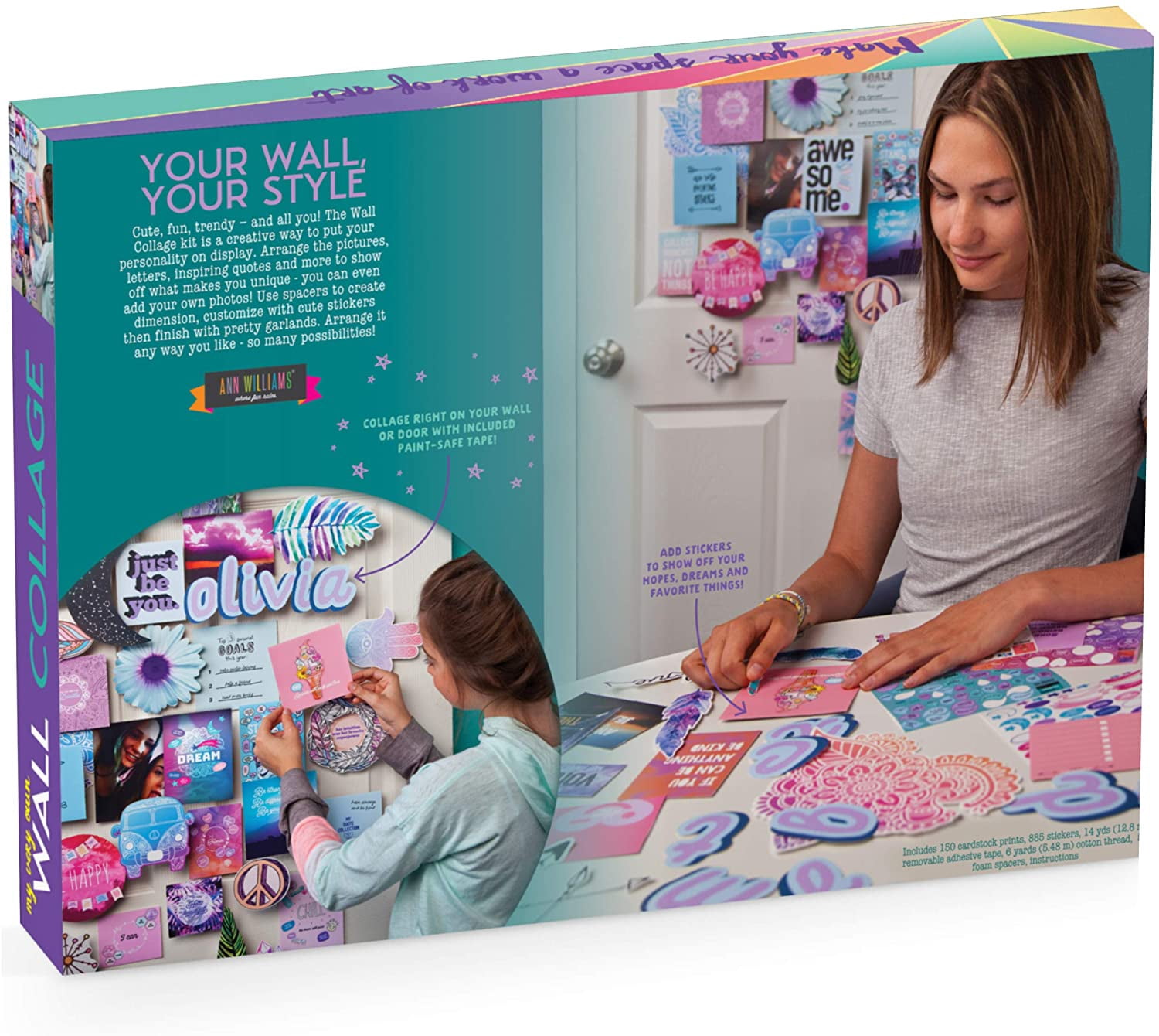 Craft-tastic DIY Wall Collage – Craft Kit – Personalize Your Space with Inspiring Quotes, Pre-cut Designs & Pictures
