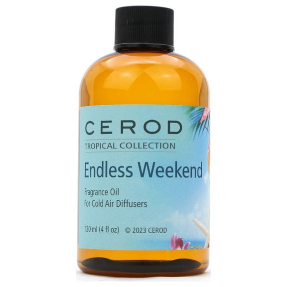 CEROD - Tropical Collection - Endless Weekend Fragrance Oil for Cold Air Diffusers - Aromatherapy Essential Oil Scents- Raspberry, Lychee, Magnolia, Vanilla, Sandalwood - 4 oz. (120ml)