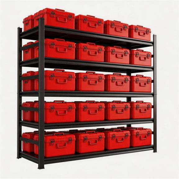 Garage Shelving, 3000 LBS Heavy Duty Metal Storage Shelves with Anti-Fall Rails, 5-Tier Adjustable Storage Rack for Garage, Warehouse, Basement,36" W x 16" D x 72" H