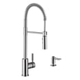 thumbnail image 2 of Industrial 1-Handle Pull-Down Kitchen Faucet with Dispenser in Brushed Nickel, 2 of 2