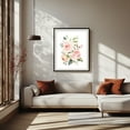 thumbnail image 2 of Pink Flowers, Watercolor Flowers, Pink Roses, Greenery, Girl Nursery - Illustration Watercolor Floral Flowers Botanical Garden Pastel Black Framed Wall Art Print 18 x 24 inches, 2 of 4