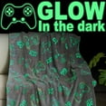 thumbnail image 6 of Jekeno Glow in The Dark Blanket Game Controller Throw Gamer Gift Toys for Kids Boys Teen Adults Gaming Decor for Bedroom Living Room Soft Cozy Fluffy Luminous Blanket Grey 50"x60", 6 of 9