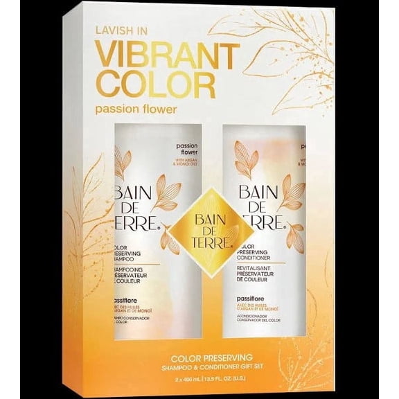 Bain De Terre Passion Flower Color Preserving Shampoo & Conditioner 13.5 oz Set