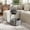 Dove Gray and Slate Gray, variant on LEDREM Multifunctional Round Bedside Table with Power Socket, Stable U-Shape Support Leg Accent Table, Quick Assembly Side Table with Large Capacity Fabric Storage Bin for Apartment, Dorm