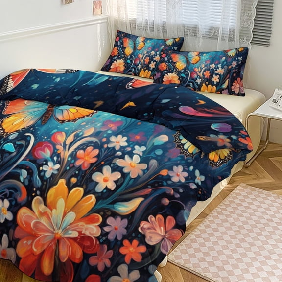 Rural Butterfly Flower Bedding Set Couple Bedclothes Pillowcase Customized Home Textiles Bed Set for Bedroom Decoration