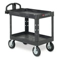 thumbnail image 5 of Rubbermaid Commercial Heavy-Duty 2-Shelf Utility Cart, TPR Casters, 26w x 55d x 33.25h, Black -RCP4546BLA, 5 of 7