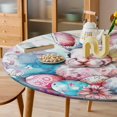 thumbnail image 4 of Easter Bunnies Rabbits Round Fitted Tablecloth with Elastic Edged & Backing, Round Table Cover for Indoor Outdoor Patio Use Fits Tables up to 40" - 54" Diameter, 4 of 5
