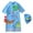 A43-Blue, variant on Hessimy Boys Rash Guard Set - UPF 50+ Swim Shirt and Bathing Suit Trunks Rash Guard for Boys,UV Protection(Blue,3-4 Years)