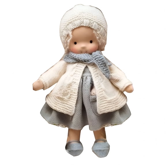 BESTSKY Handmade Waldorf Doll Stylish Clothes Expression Knitted Dolls with Soft Hair Vintage Crocheted Doll Gift for Family Friends Outdoor Travel Home Decor