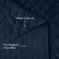 thumbnail image 6 of Pawz Navy Blue Full/Queen 90"x92" Soft Corduroy and Microfiber Velvet Quilt, for Adults and Teens, 6 of 10